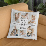 Bester Vater je - FotoCollage des Vaters Kissen<br><div class="desc">Feiern Sie den besonderen Tag Ihres Vaters mit dem "Besten Vater aller Zeiten" Foto Collage Kissen Kissen, eine perfekte Mischung aus Komfort und sentimentalem Wert. Dieses individuell gestaltbare Kopfkissen bietet eine wunderschön gestaltete Collage aus Foto, in der Sie hochgeschätzte Erinnerungen und Momente präsentieren können, die die einzigartige Bindung, die Sie...</div>