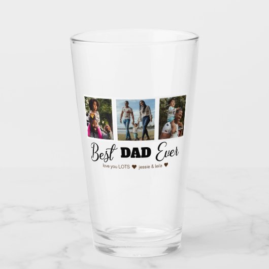 Bester Vater je FotoCollage Glas (Vorderseite)