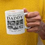 Bester Vater je FotoCollage Kaffeetasse<br><div class="desc">Elegante väterliche Tasse mit 5 Bildern von Ihren wunderschönen Kindern,  dem Text "Wir Liebe du Papa" und den Kindernamen. Der gesamte Text ist vollständig editierbar,  sodass er jederzeit für den Anzug personalisiert werden kann.</div>