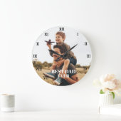 Bester Vater je Fotomaterial Erstellen Sie Ihre ei Große Wanduhr (Zuhause)