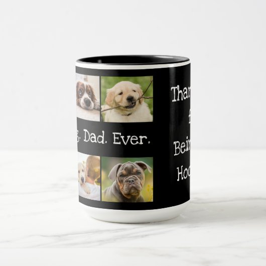 Bester Vater je Fotomaterial in Schwarz und Weiß Tasse (Zentrum)