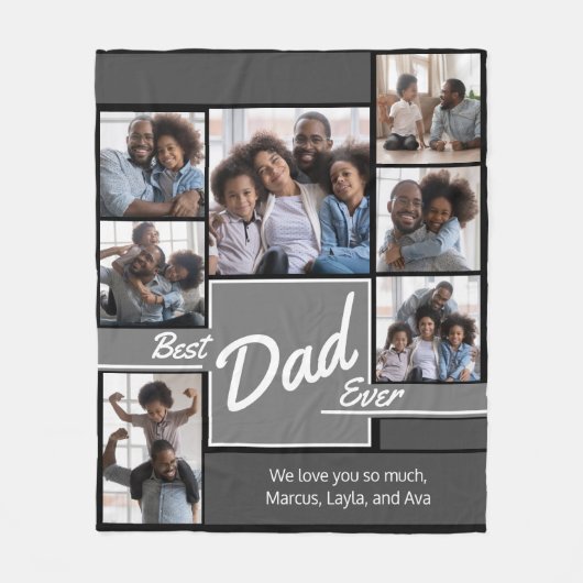 Bester Vater je Fotomaterial Vatertag Fleecedecke (Vorderseite)