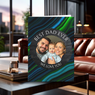 Bester Vater je | Fotovorlage Personalisiert Karte