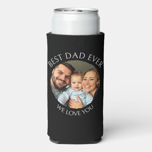Bester Vater je | Fotovorlage Personalisiert Selters Dosenkühler (Seltzer Rückseite)
