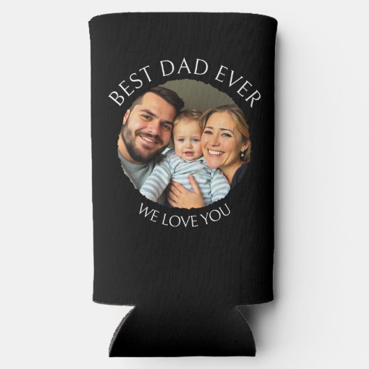 Bester Vater je | Fotovorlage Personalisiert Selters Dosenkühler (Rückseite)