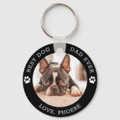 Bester Vater je French Bulldog Custom Foto Schlüsselanhänger (Vorderseite)