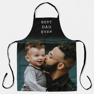 Bester Vater je Full Foto Schwarz Personalisiert Schürze