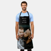 Bester Vater je Full Foto Schwarz Personalisiert Schürze (Getragen)