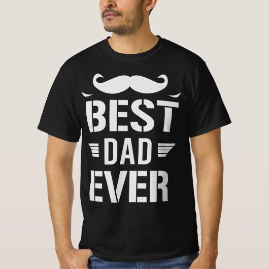 Bester Vater je, Funny Vater Mustache T-Shirt (Vorderseite)