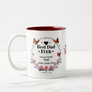 Bester Vater je - für immer dankbar Zweifarbige Tasse