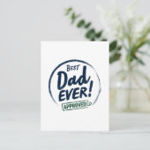 Bester Vater je, gebildetes Textdesign Postkarte (Stehend Vorderseite)