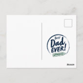Bester Vater je, gebildetes Textdesign Postkarte (Rückseite)