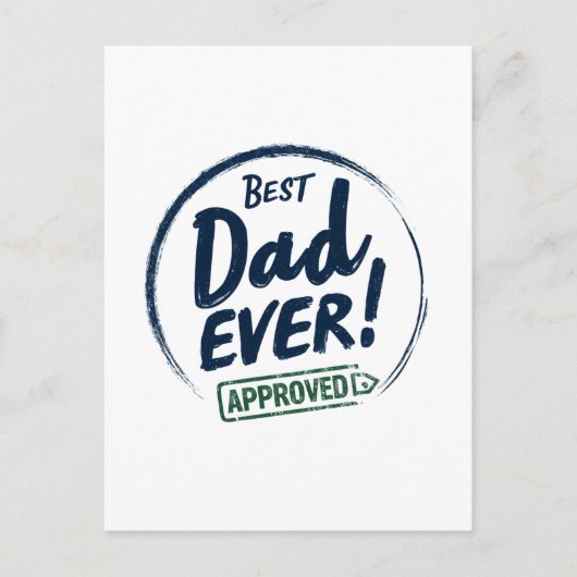 Bester Vater je, gebildetes Textdesign Postkarte (Vorderseite)