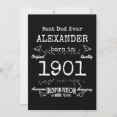 Bester Vater je Geburtsjahr Vintag Einladung (Vorderseite)