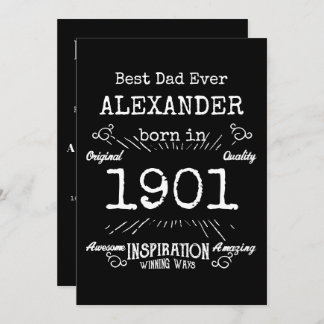 Bester Vater je Geburtsjahr Vintag Einladung