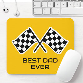 Bester Vater je Gelb-Schwarz-Flag-Checker Mousepad