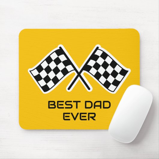 Bester Vater je Gelb-Schwarz-Flag-Checker Mousepad (Mit Mouse)