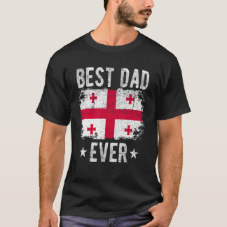 Bester Vater je Georgia Flagge Bester georgischer  T-Shirt