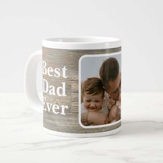 Bester Vater je gestört rustikalen hellen Holz Get Jumbo-Tasse (Vorderseite Links)