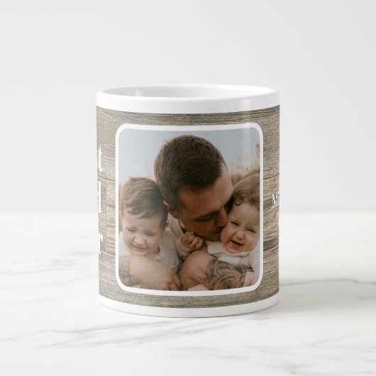 Bester Vater je gestört rustikalen hellen Holz Get Jumbo-Tasse (Vorderseite)