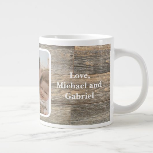 Bester Vater je gestört rustikalen hellen Holz Get Jumbo-Tasse (Rechts)