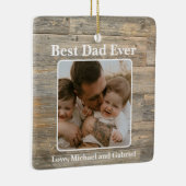 Bester Vater je gestört rustikalen hellen Holz Get Keramikornament (Rechts)