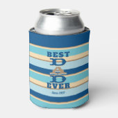 Bester VATER je gestreiftes Foto Dosenkühler (Kanne Vorderseite)