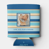 Bester VATER je gestreiftes Foto Dosenkühler (Rückseite)