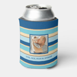 Bester VATER je gestreiftes Foto Dosenkühler