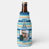 Bester VATER je gestreiftes Foto Flaschenkühler (Flaschenvorderseite)