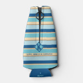 Bester VATER je gestreiftes Foto Flaschenkühler (Rückseite)