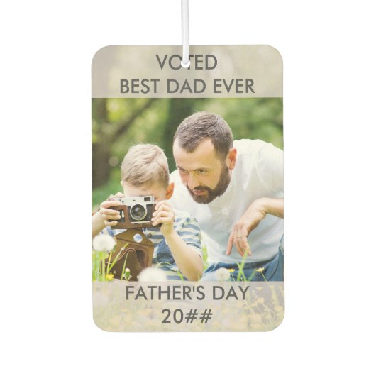 Bester Vater je gewählt - Benutzerdefiniertes Jahr Autolufterfrischer (Vorderseite)
