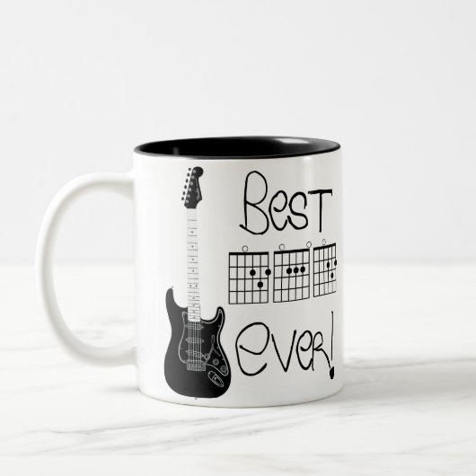 Bester Vater je! Gitarre Akkord Symbol Kaffee Tass Zweifarbige Tasse (Links)