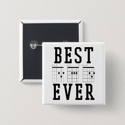 Bester Vater je Gitarrenakkorde | Geschenk des Vat Button (Vorne & Hinten)
