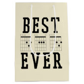 Bester Vater je Gitarrenakkorde | Geschenk des Vat Mittlere Geschenktüte (Rückseite)