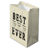 Bester Vater je Gitarrenakkorde | Geschenk des Vat Mittlere Geschenktüte (Rückseite Schrägansicht)