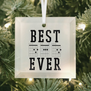 Bester Vater je Gitarrenakkorde Geschenk des Vat Ornament Aus Glas