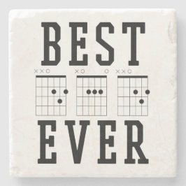 Bester Vater je Gitarrenakkorde | Geschenk des Vat Steinuntersetzer