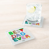 Bester Vater je Glas Untersetzer (Schrägansicht)