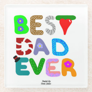 Bester Vater je Glas Untersetzer