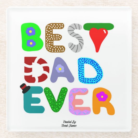 Bester Vater je Glas Untersetzer (Vorderseite)