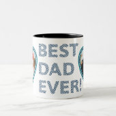 Bester Vater je, glücklicher 1. Vatertag Zweifarbige Tasse (Mittel)