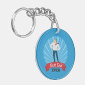 Bester Vater je glücklicher Vater Tag | SCHLÜSSELA Schlüsselanhänger (Vorderseite links)