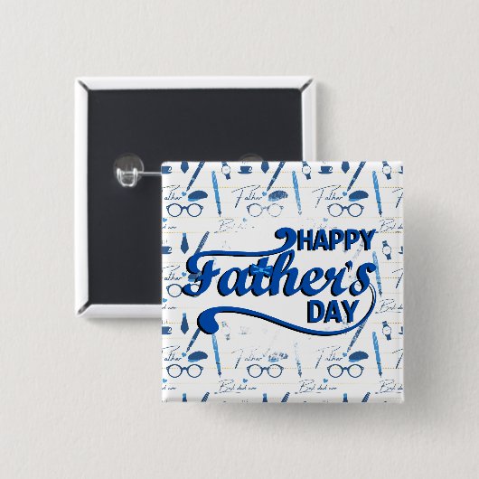 Bester Vater je, glücklicher Vatertag Button (Vorne & Hinten)