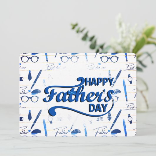 Bester Vater je, glücklicher Vatertag Einladung (Stehend Vorderseite)