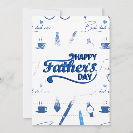 Bester Vater je, glücklicher Vatertag Einladung (Vorderseite)