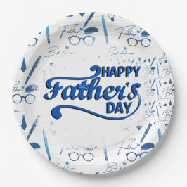Bester Vater je, Glücklicher Vatertag Papier Platt Pappteller