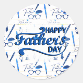 Bester Vater je, glücklicher Vatertag Runder Aufkleber
