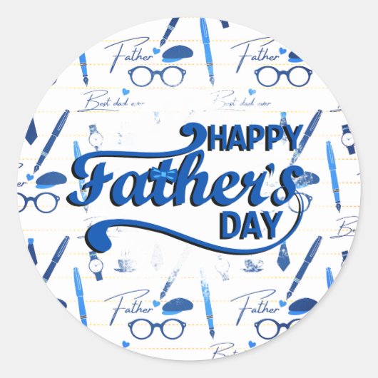 Bester Vater je, glücklicher Vatertag Runder Aufkleber (Vorderseite)