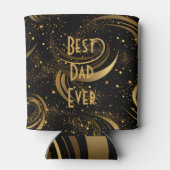 Bester Vater je Gold Leafy Black Wirbel Calligraph Dosenkühler (Rückseite)